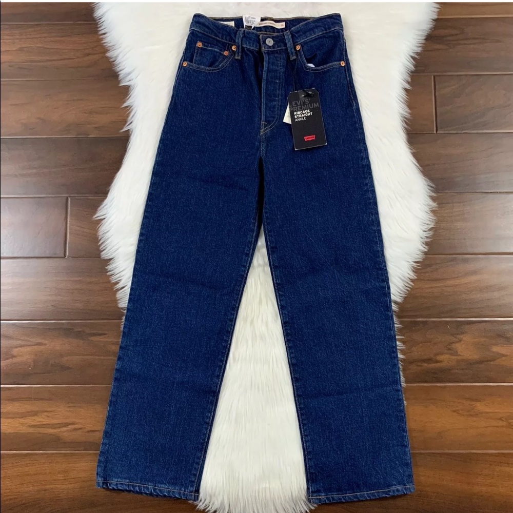 Levi's Life's Work Ribcage Straight Ankle Jeans 25